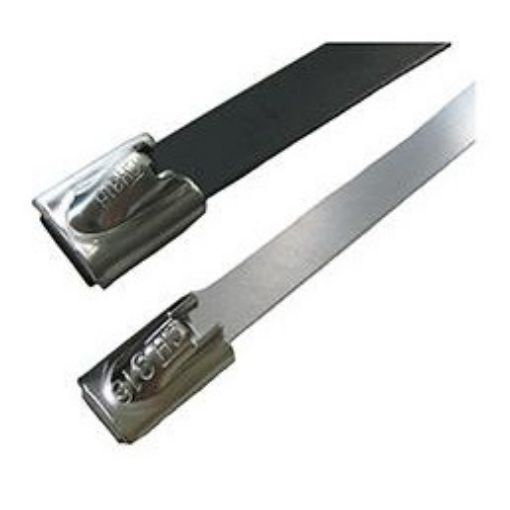 Picture of 300mm x 4.6mm Firefly Fire Resistant Stainless Steel Roller-Ball Cable TieS 963882