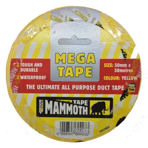 Picture of 50mm  x 50m Mega All Purpose Tape Yellow 969089