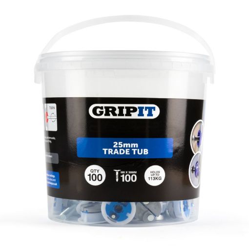 Picture of 25mm Blue Gripit Tub of 100 970010