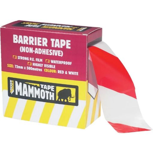 Picture of 75mm  x 100m Red/White Barrier Warning Tape SWA BT100RW 333937