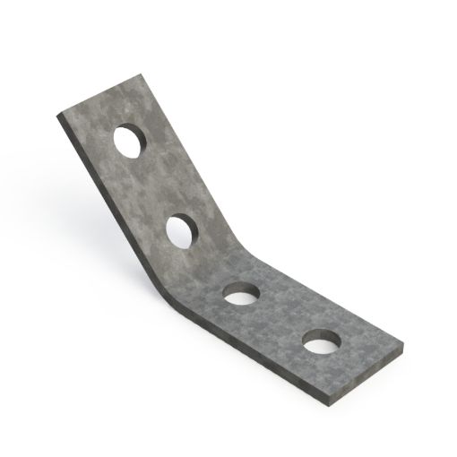 Picture of P1074 45° Obtuse 4 Hole Angle Bracket 2 Hole/2 Hole Unistrut 932117