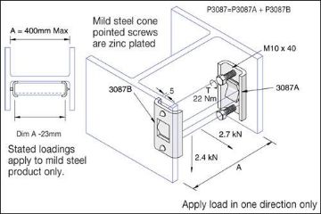 Show details for P3087 Internal Beam Clamps (2 Parts & Cone Point Screws) Unistrut 304580 Picture of P3087 Internal Beam Clamps (2 Parts & Cone Point Screws) Unistrut 304580