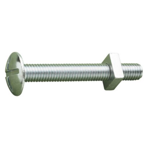 Picture of M6  x  16mm Roofing Bolts with Square Nuts Zinc Plated 188012