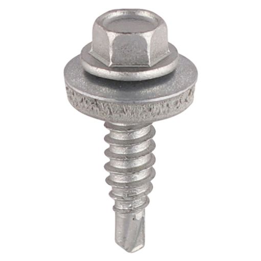 Picture of 6.3 x  25mm Hex HD Self Drill Screw c/w 16mm OD Washer Ruspert Plated S25W16B 235125