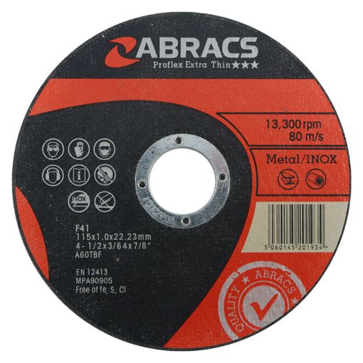 Picture of 115 x 1.0 x 22.2mm (4.1/2") as 60 T Inox BF Cutting Disc 502502