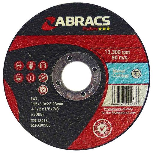 Picture of 100 x 2.8 x 16.0mm (4") A 30 R BF Flat Metal Cutting Disc 502101