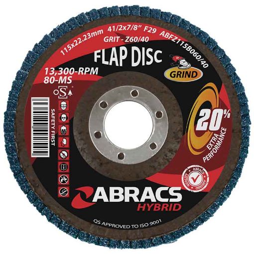 Picture of 115mm x 22.2mm 60 Grit Angled Metal Flap Disc - EN 13743 502232