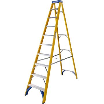 Show details for 10 Tread GRP Fibreglass Swingback Step Ladder c/w Aluminium Treads EN131 938513 Picture of 10 Tread GRP Fibreglass Swingback Step Ladder c/w Aluminium Treads EN131 938513