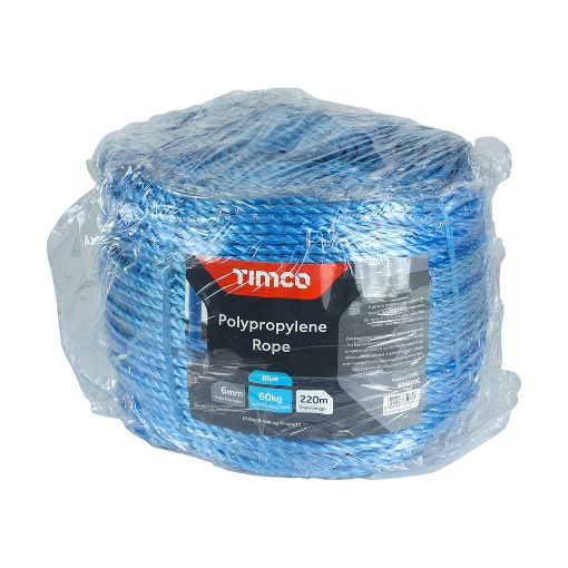 Picture of 6mm x 220m Coil Blue Polypropylene Rope 214892