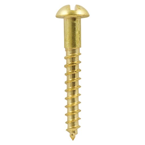 Picture of 8 x 1/2 Brass Round Slotted Woodscrew 931494