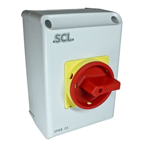 Picture of Rotary Isolator 4 Pole IP65 Enclosed Switch Disconnectors - 80A 30Kw 240 x 160 x 165mm - 977871